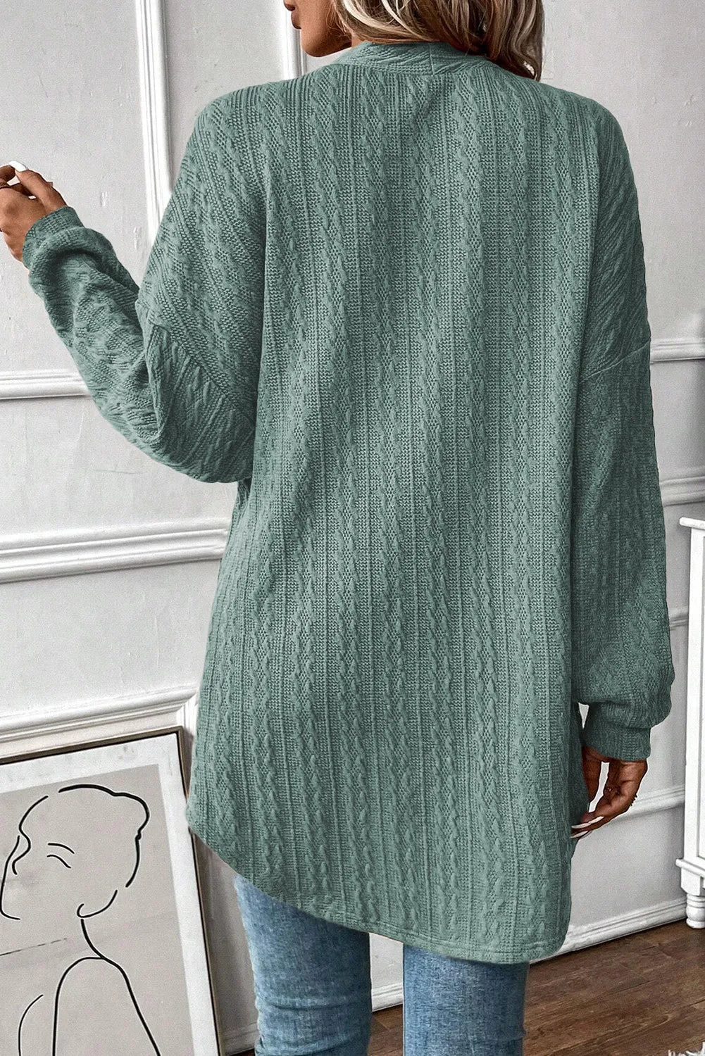 Wendy | Structured open front long sleeve cover with pockets
