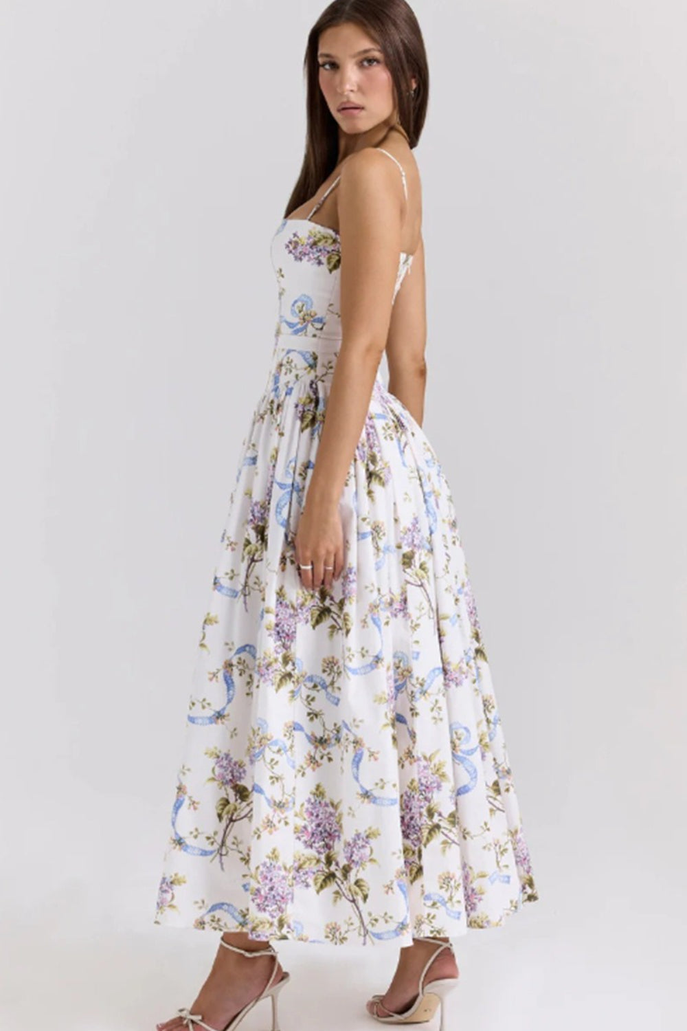 Elegant Gentle Floral Cami Fairy Maxi Dress