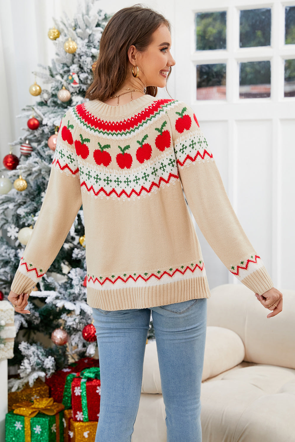 Amalia | Graphic crew neck long sleeve sweater