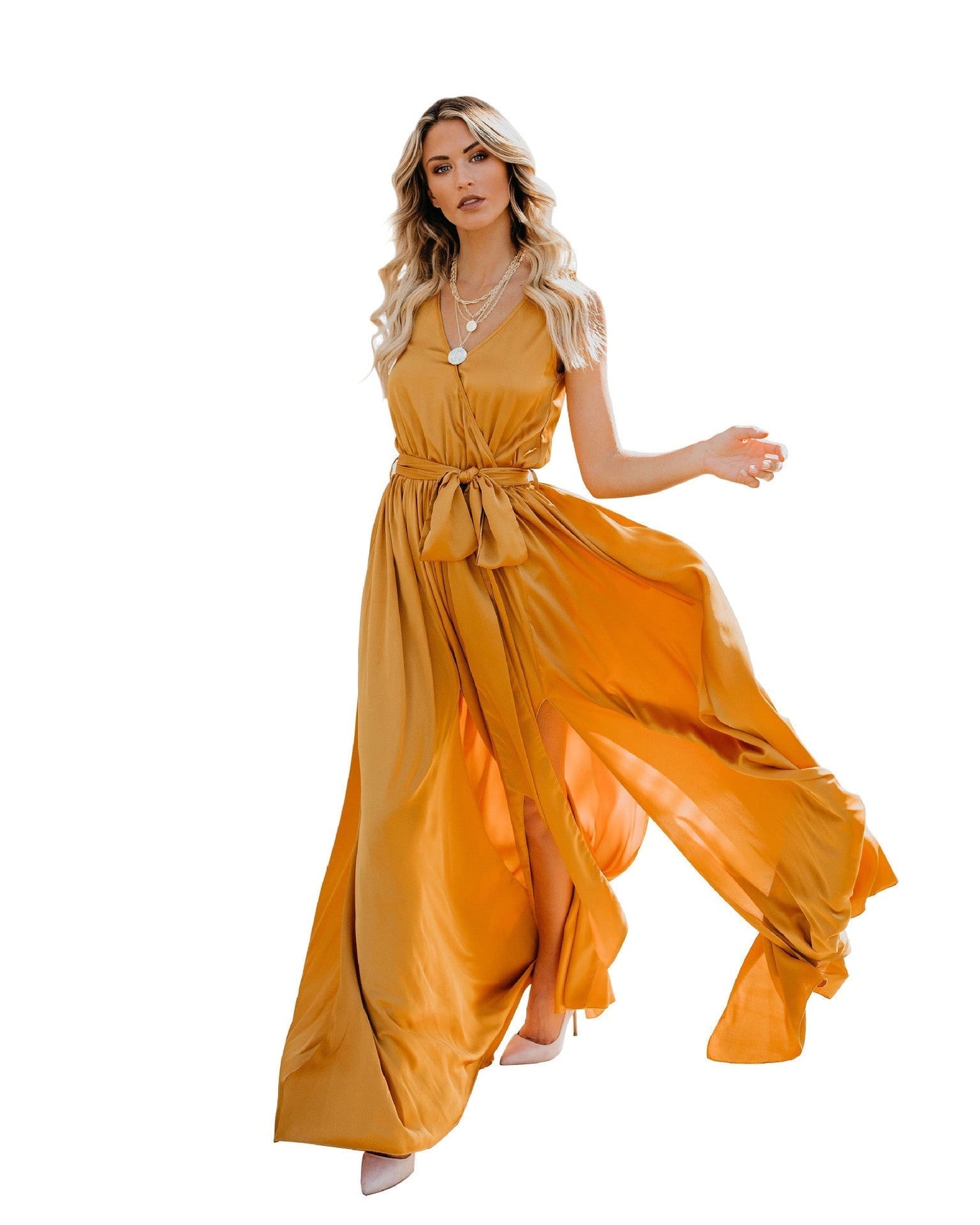 Ramona® | Exquisite Neck Sleeveless Long Fashion Dress
