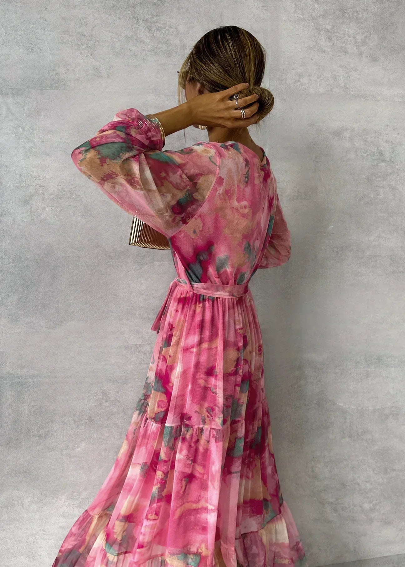 Natalie® | Elegant Long Ceremony Dress With Floral Motif