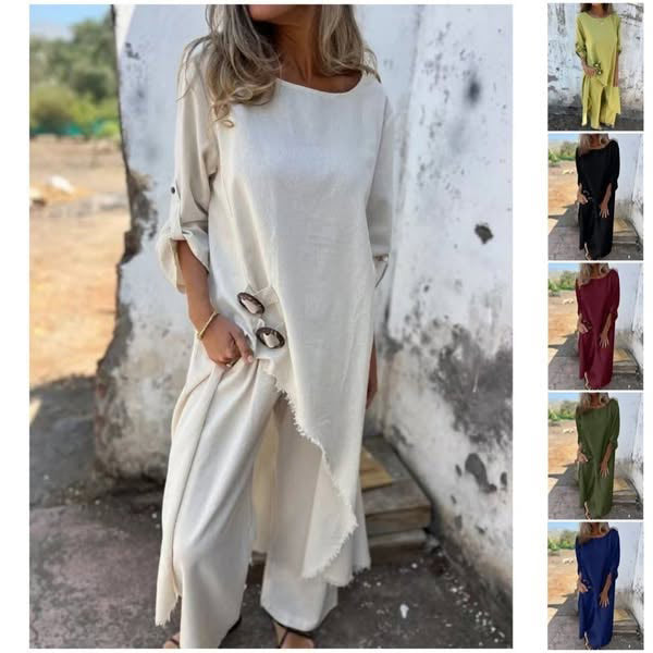 Salomé® | Elegant Cotton And Linen Two-Piece Suit