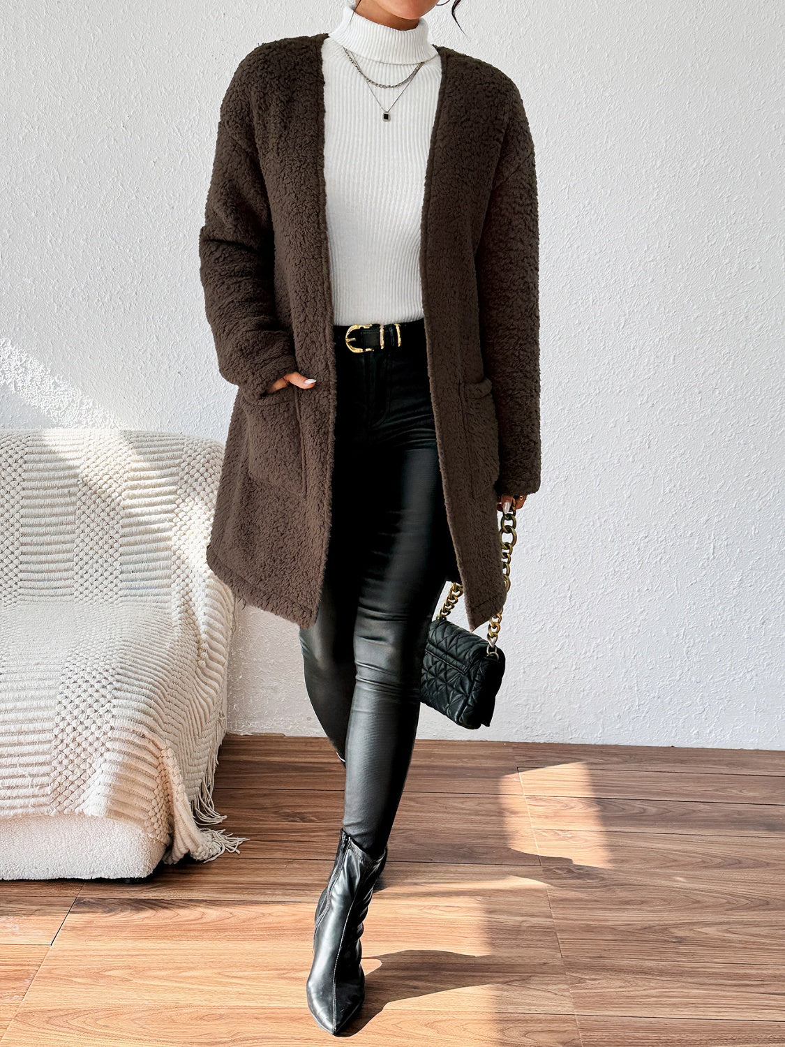 Annika | Long sleeve open front winter coat