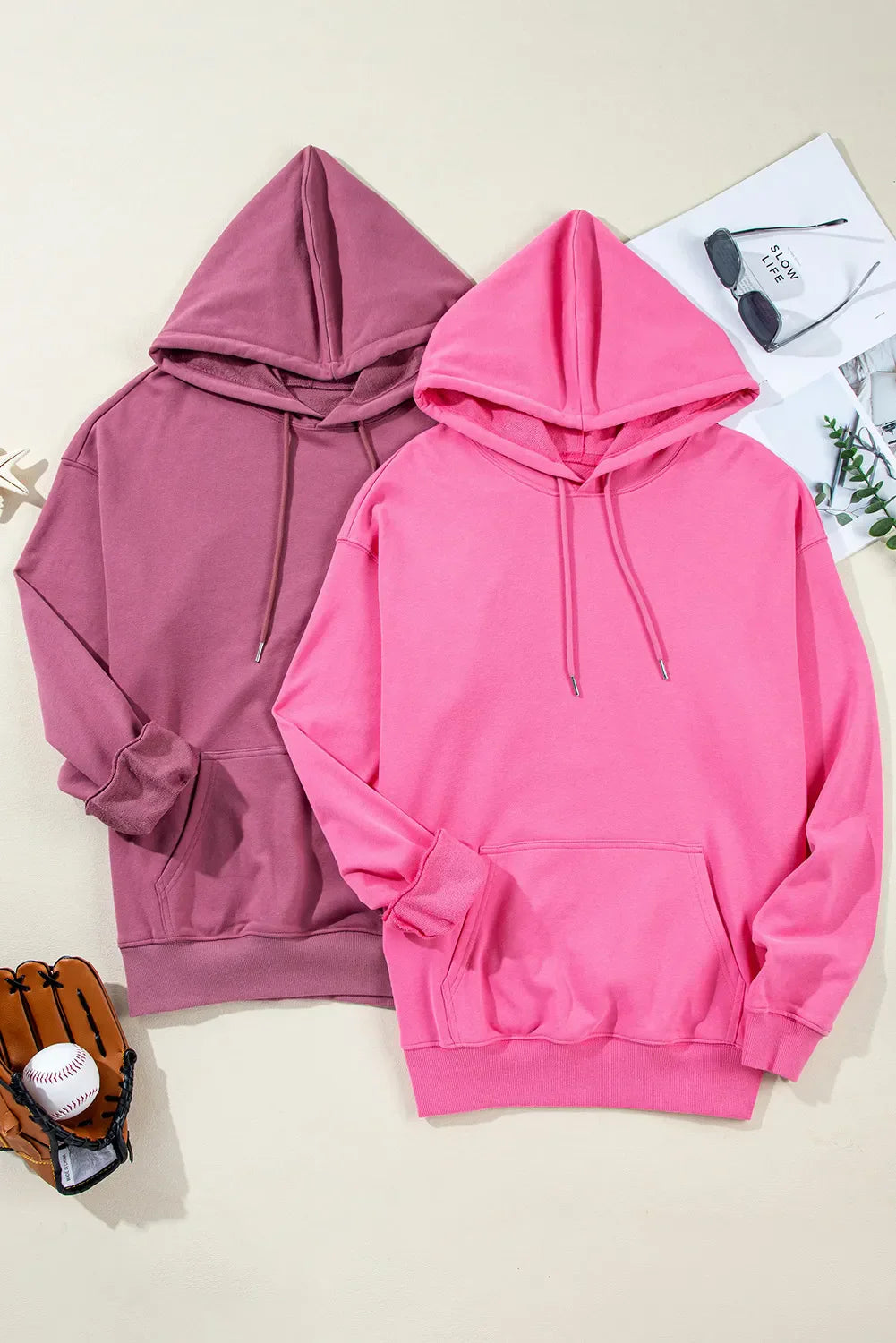 Giulia | Long sleeve hoodie with drawstring and dropped shoulders