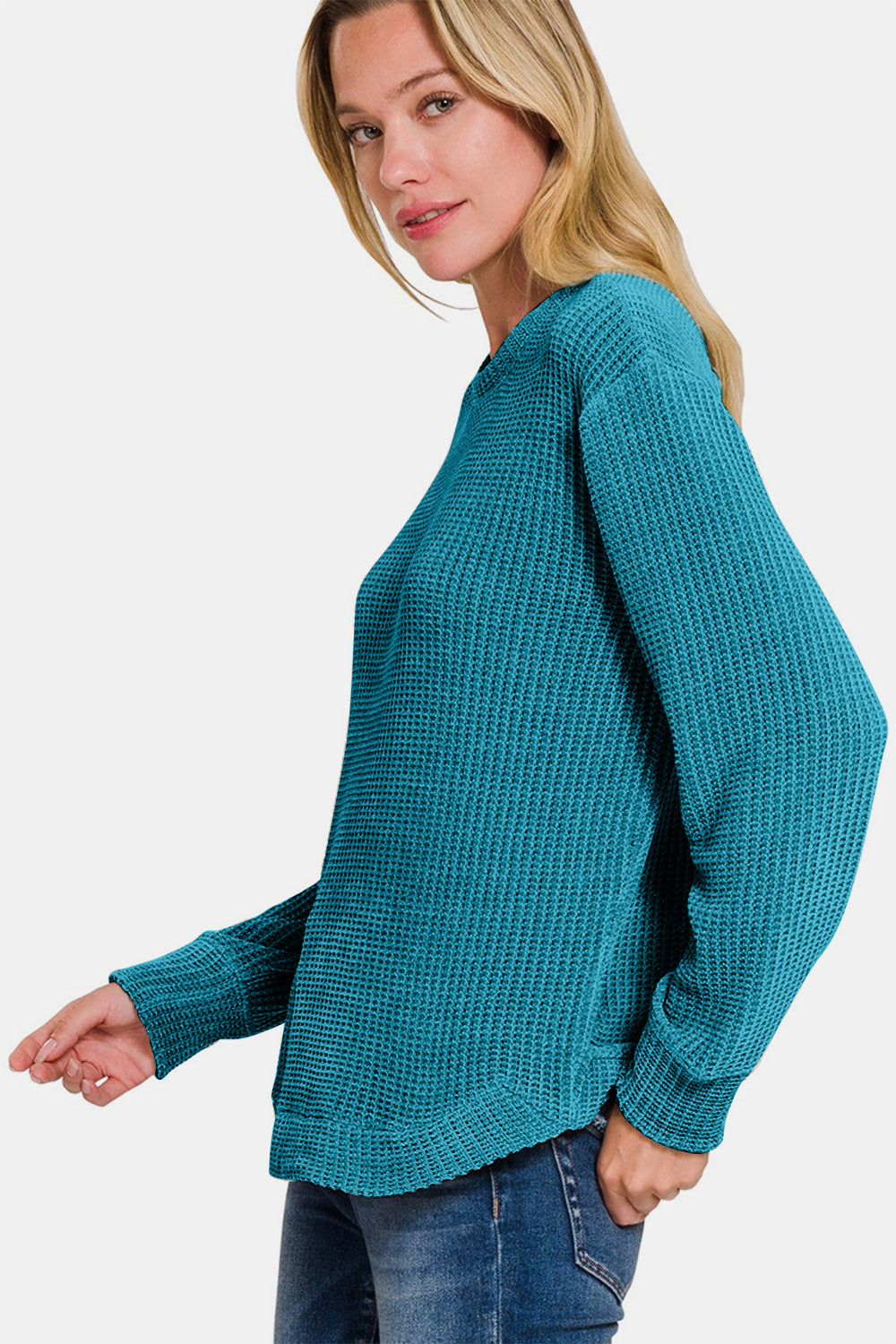 Sybille | Chenille waffle crew neck sweater