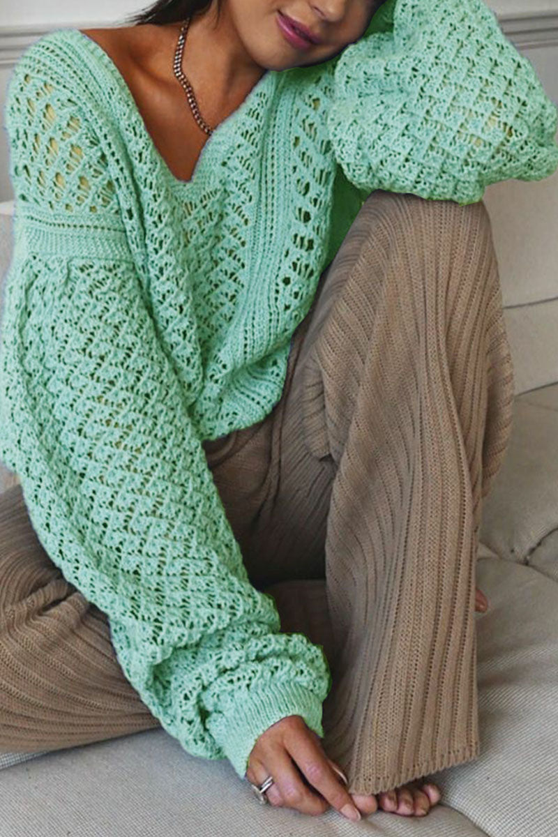 Imelda | Fashion Street Solid V-neck Sweater