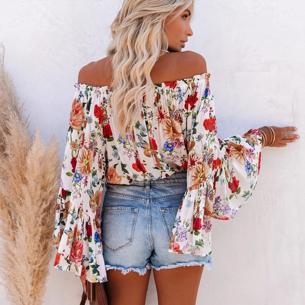 Leticia® | Trendsetting One-Shoulder Blouse With Flared Sleeves