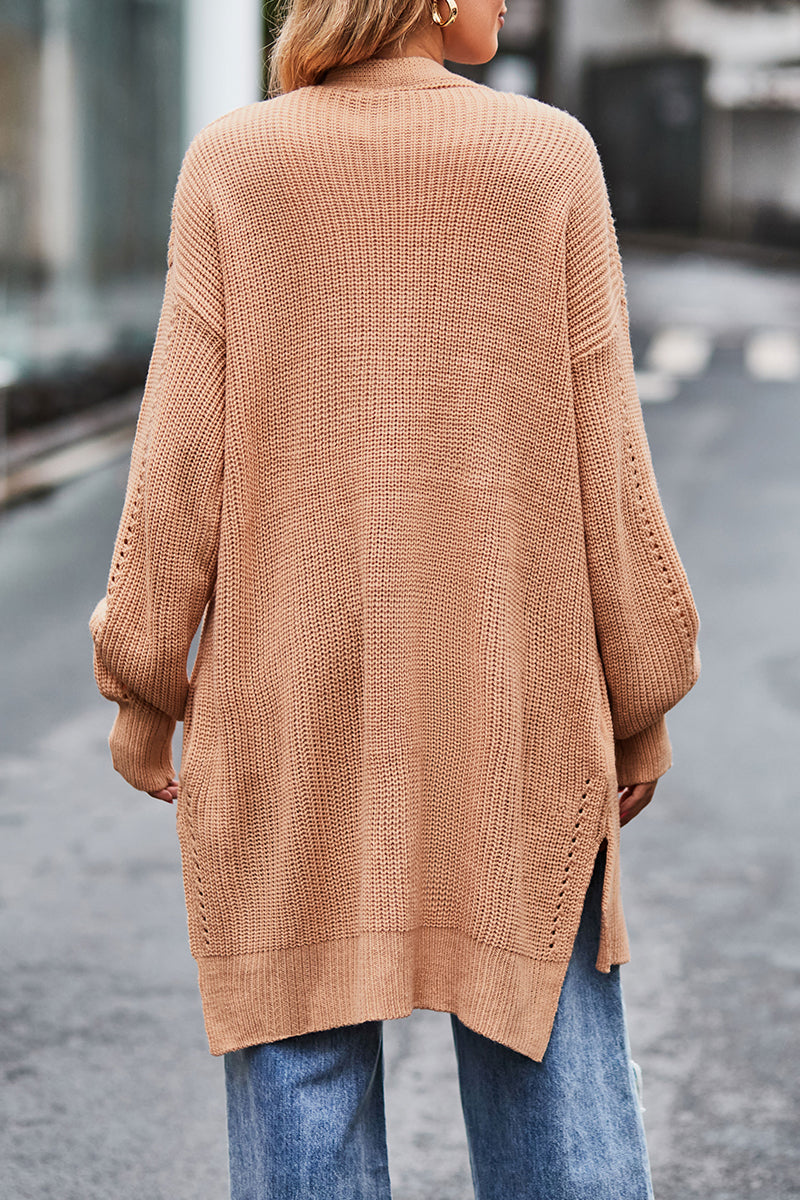 Sonia | Street Solid Pocket Cardigan Collar Tops
