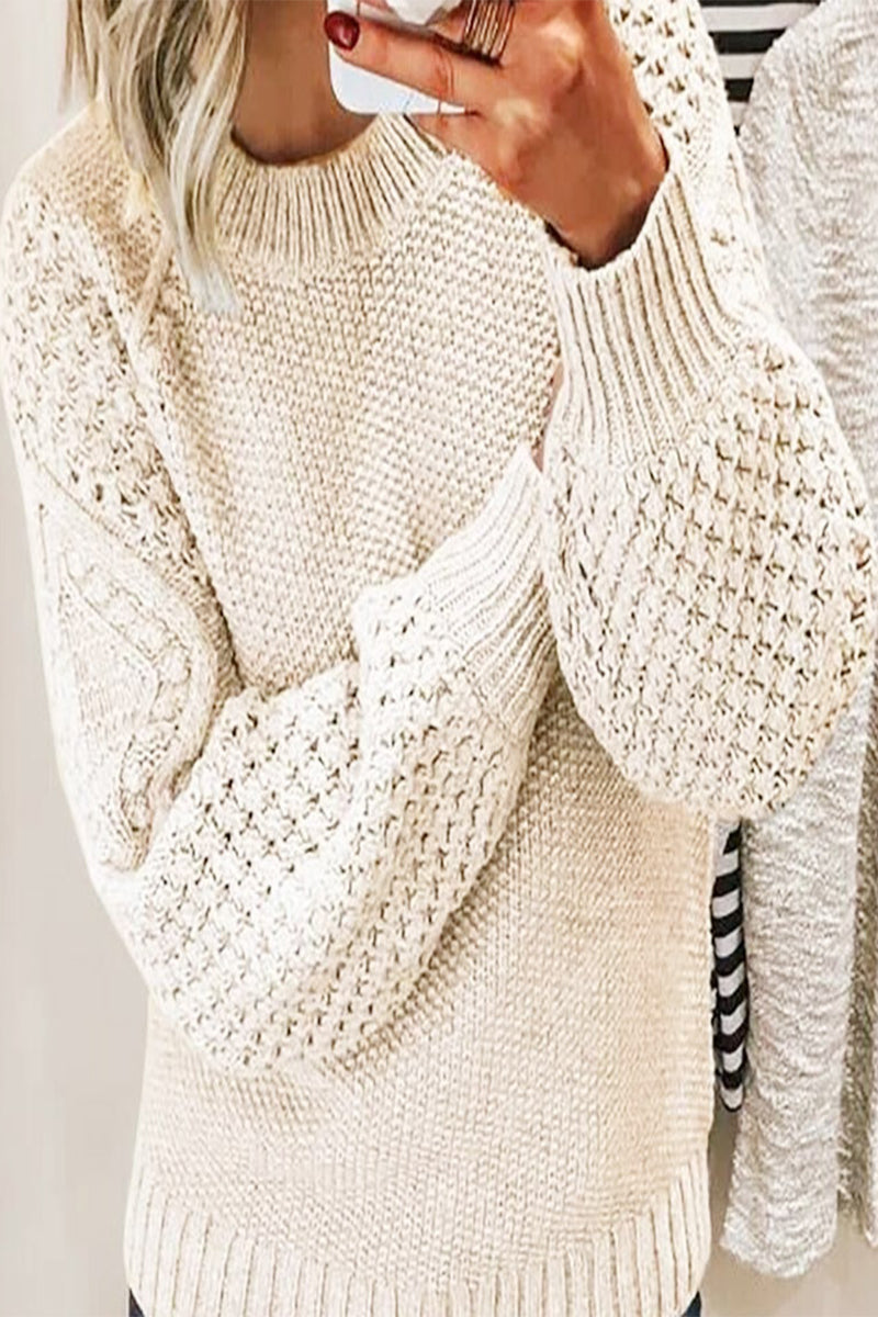 Isabella | Casual solid patchwork O-neck tops