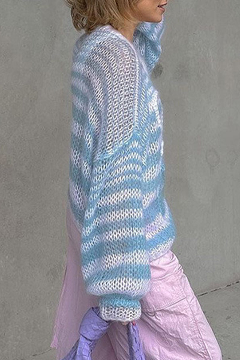Juana | Casual striped patchwork O-neck tops
