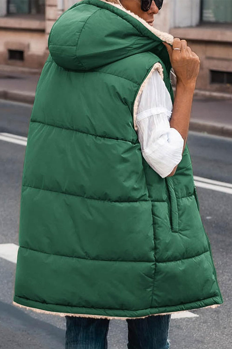 Julia | Casual solid patchwork tops with hooded collar