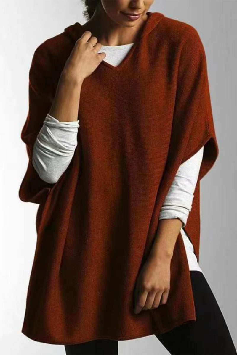 Johana | Casual, simple tops with a fixed slit and hooded collar