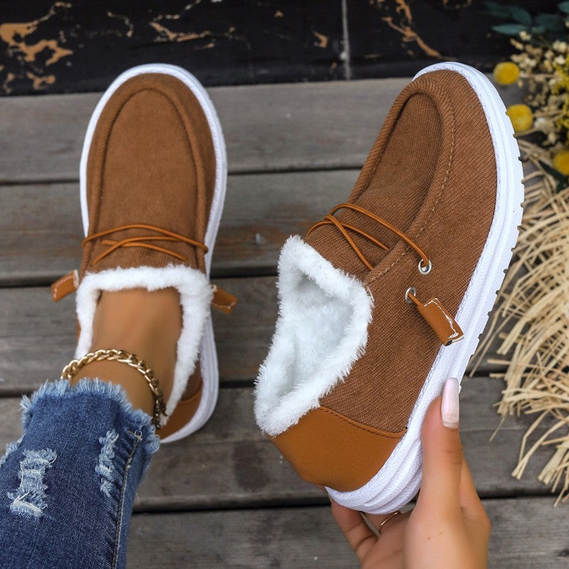 Claudia | Casual solid color round comfortable patchwork style outdoor shoes