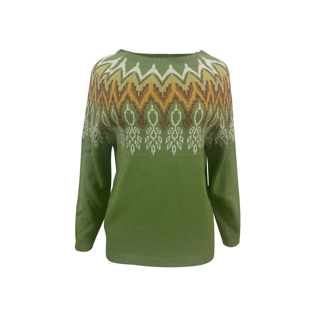Luisa | Casual color block sweaters with O-neck and contrast