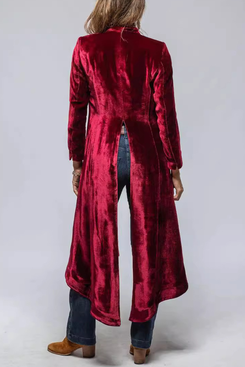 Eleonora | Casual street outerwear with plain pocket slit and V-neck