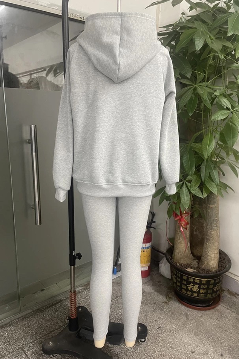 Iris | Casual button structure with hood, long sleeve, three-piece
