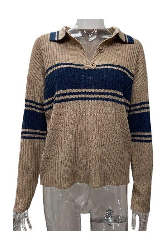 Nadia | Ribbed polo sweater