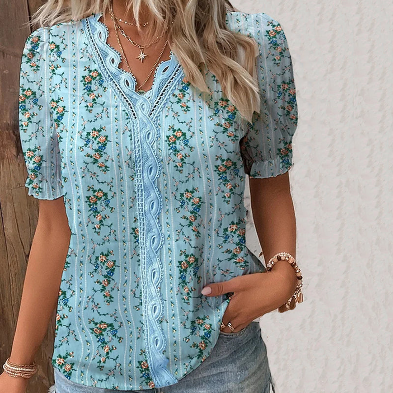 Adrastea® | Lace Blouse With Floral Pattern