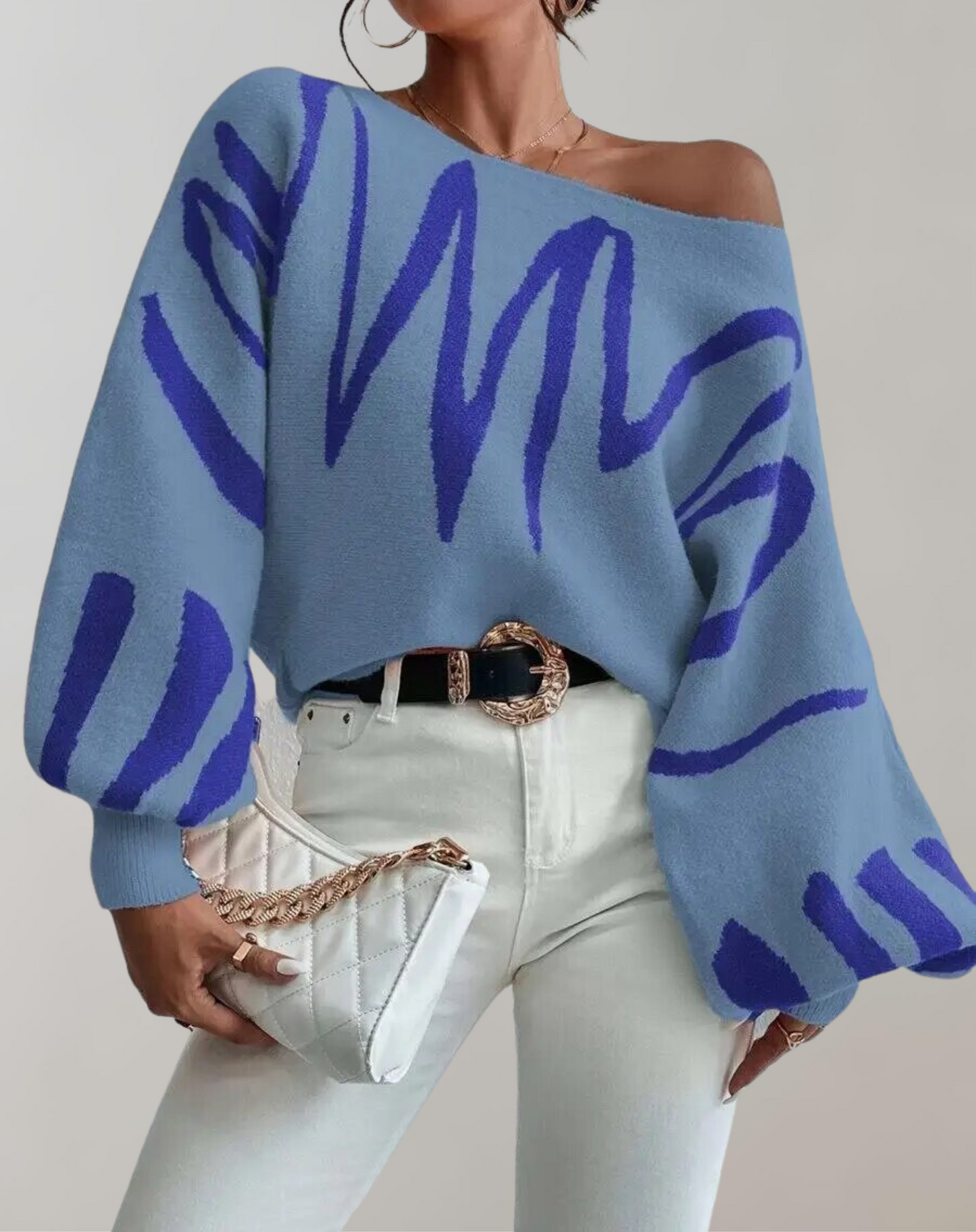Silvia® | Print Lantern Sleeve Off-Shoulder