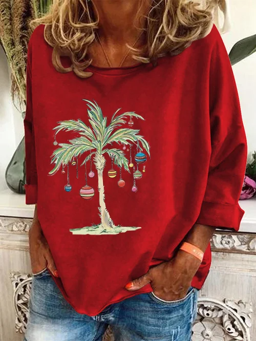 Justina | Casual coconut print Christmas top for women