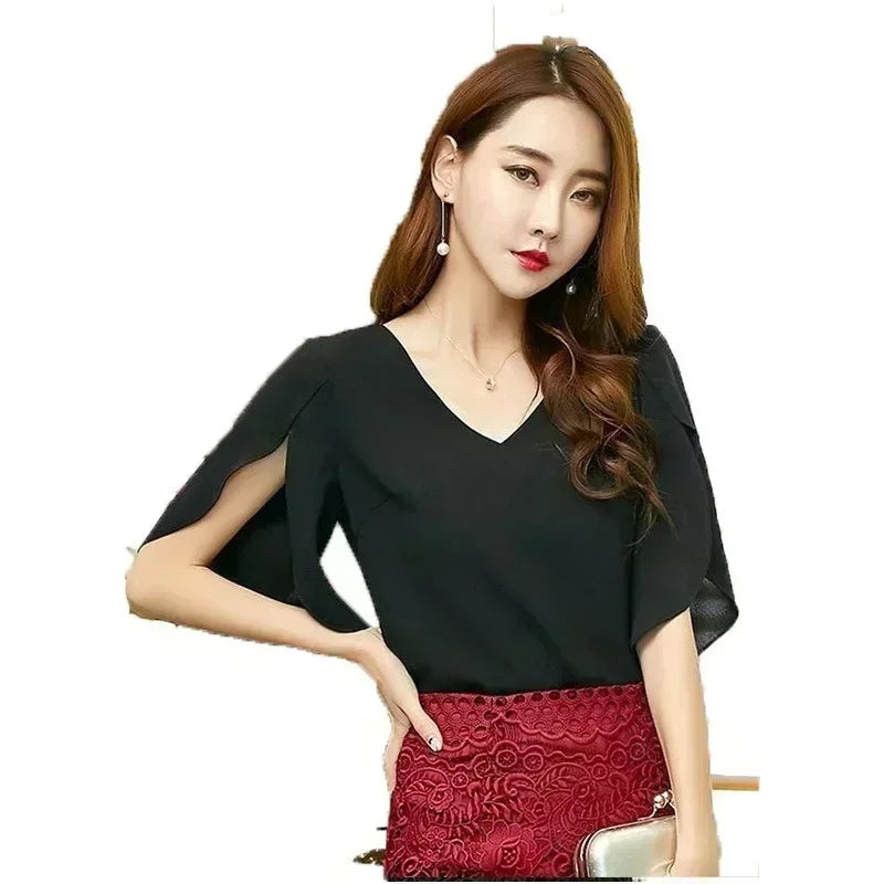 Laurene® | Blouse With Short Sleeves And V-Neckline