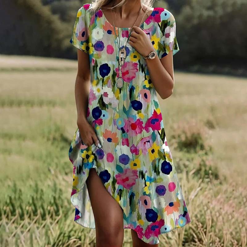 Solange® | Floral Cotton And Linen Dress