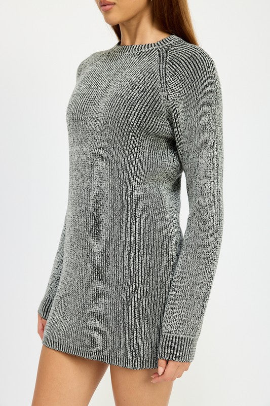 Lucía | Mini rib dress with stand-up collar