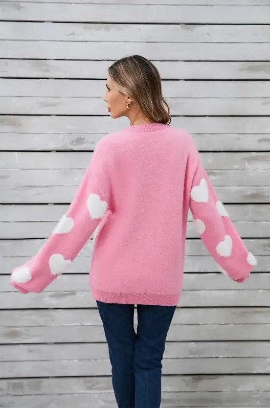 Dafne | Fluffy knitted heart sweater