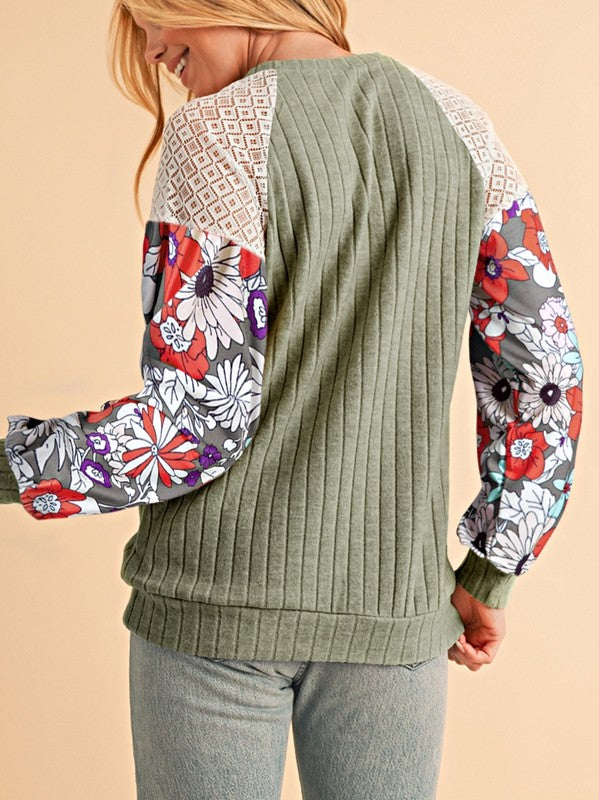 Stella | Cotton sweatshirt with stripes and dropped shoulders