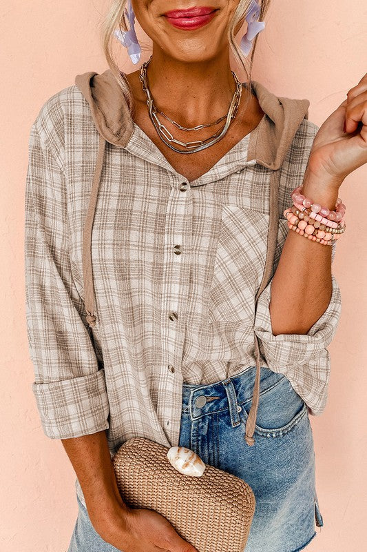 Greta | Loose-fitting, button-down printed hoodie for women