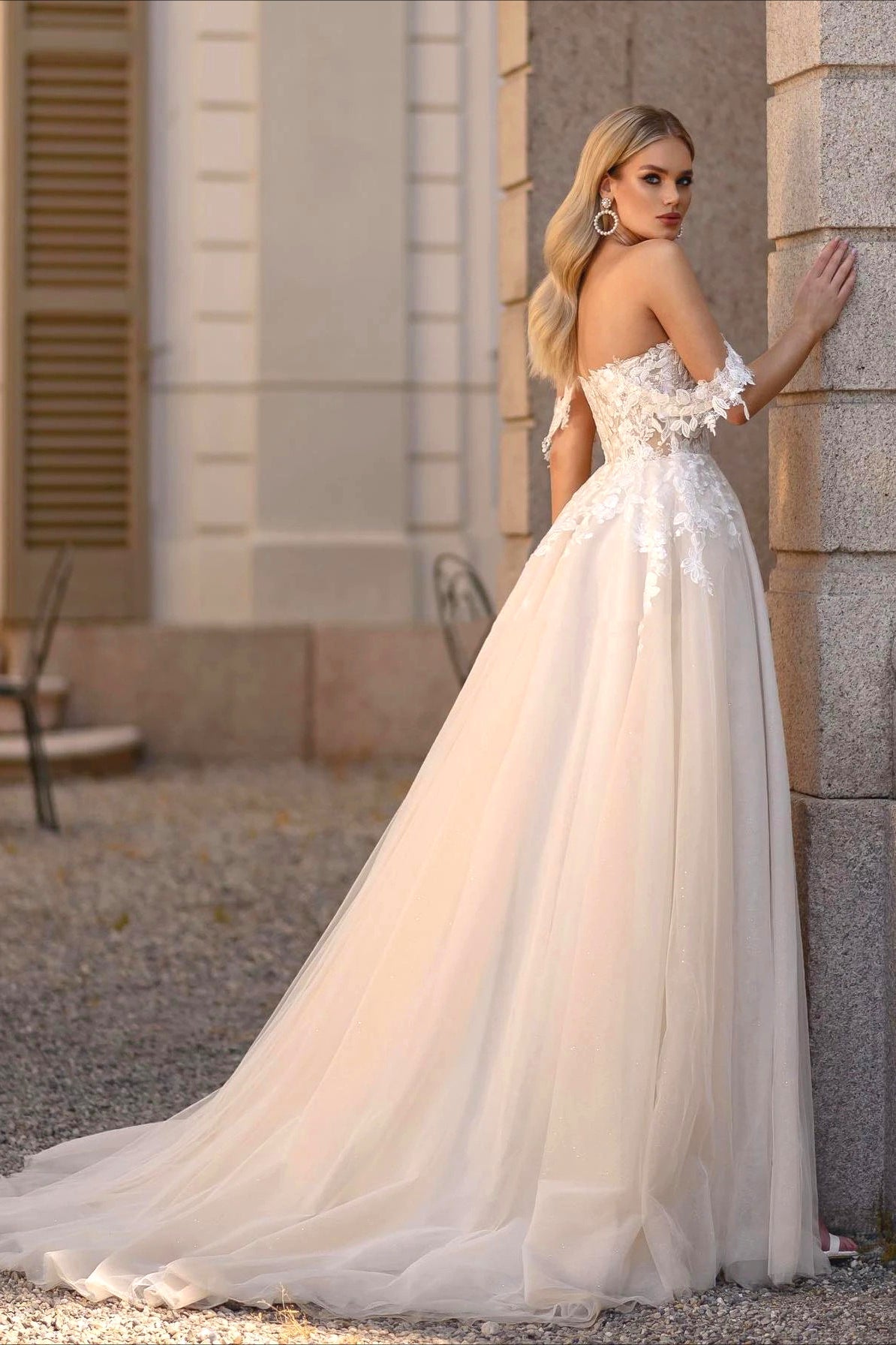 Mermaid Sheer Backless Lace Train Wedding Dress