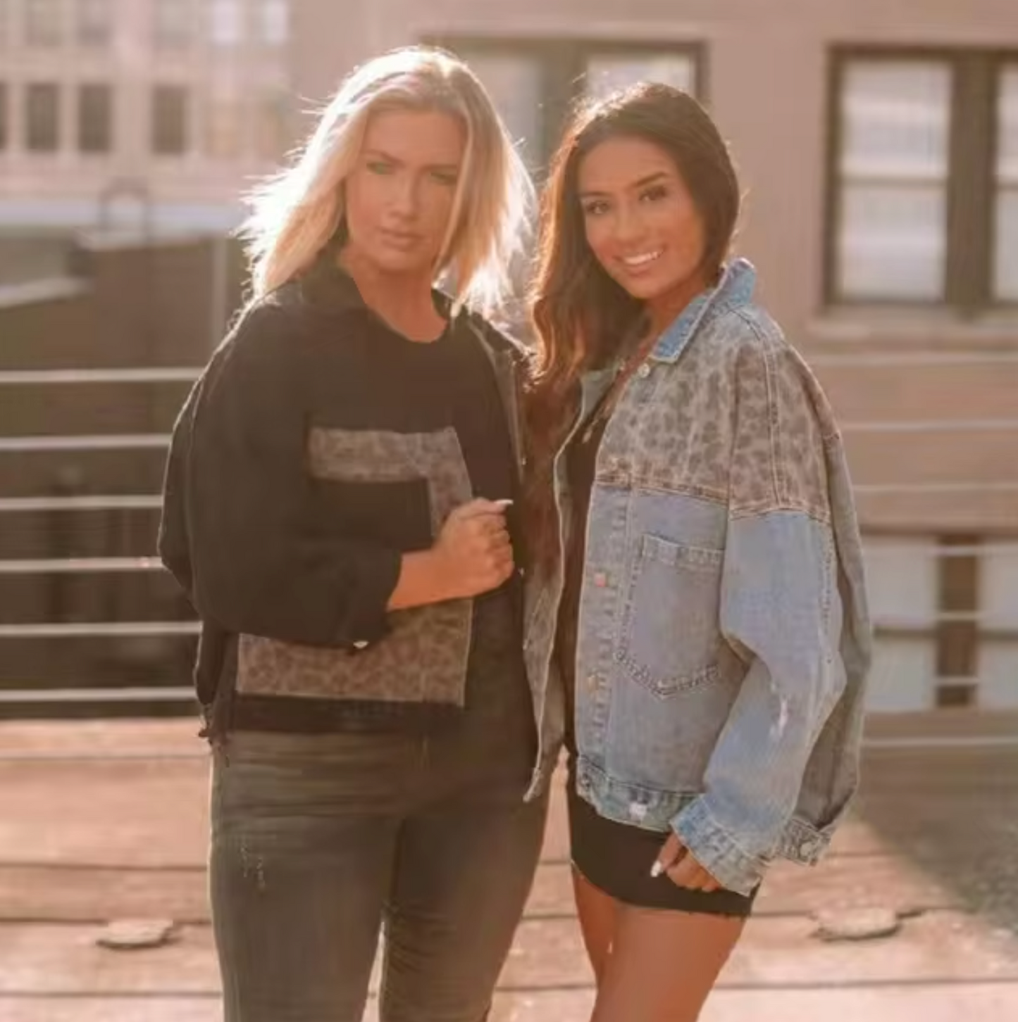 Bernadette | Denim jacket with leopard patch