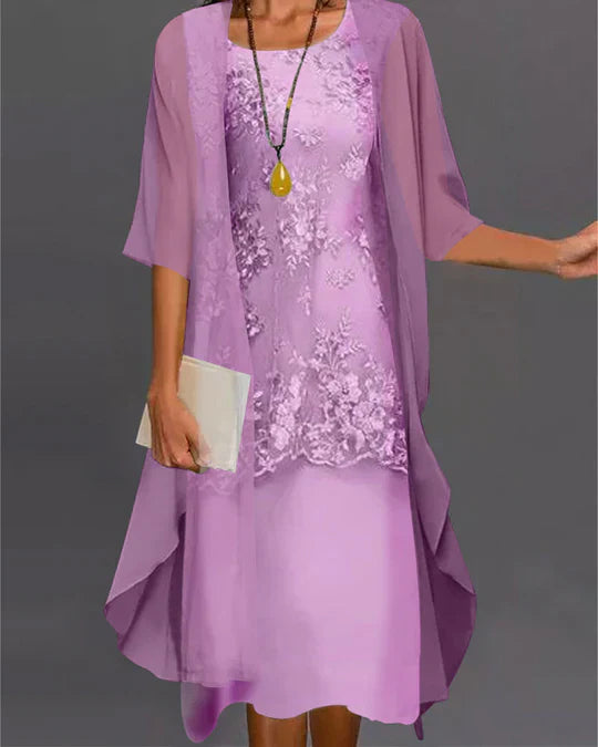 Olga® | Elegant Two-Piece Chiffon Dress