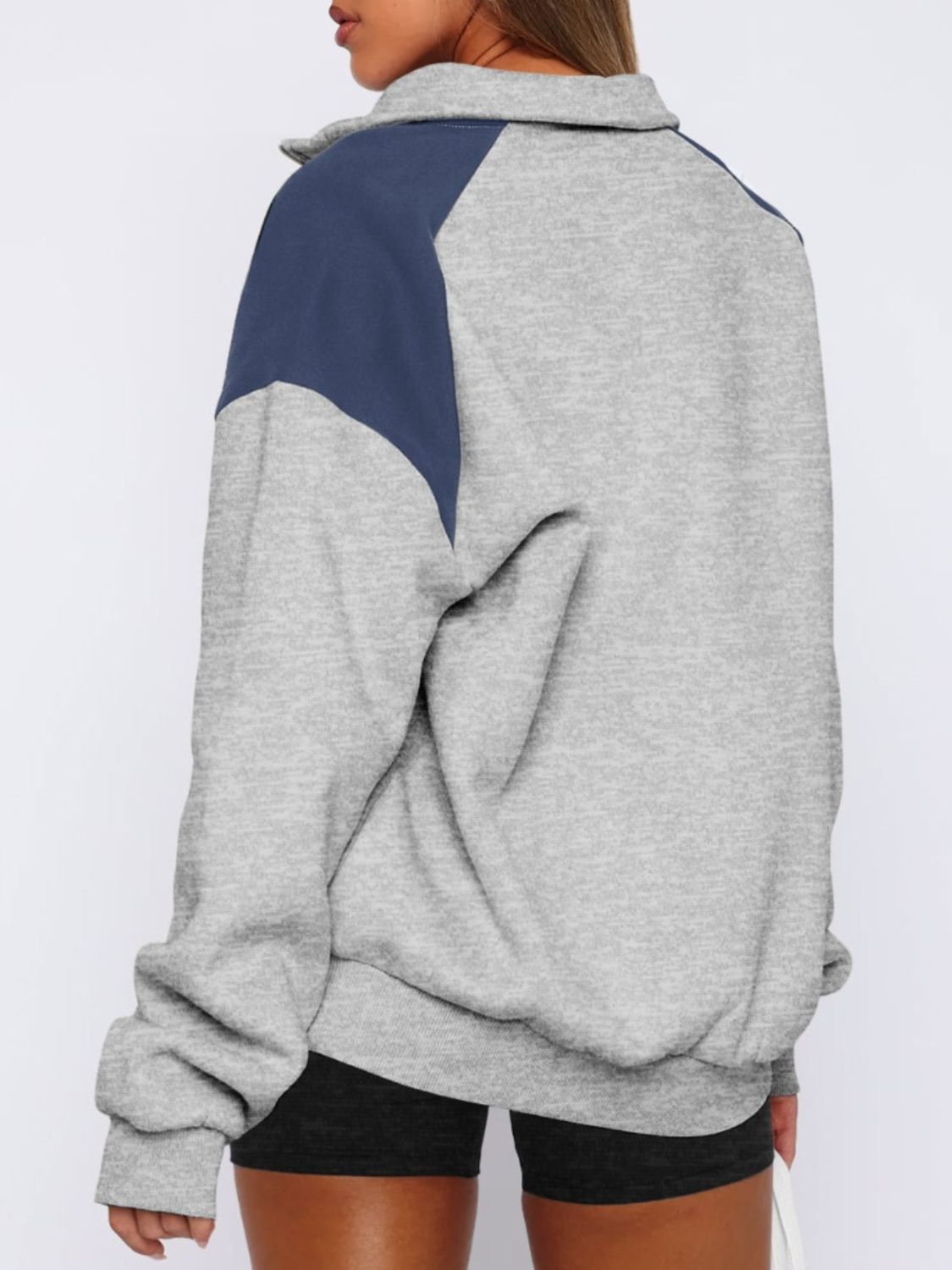 Regine | Long sleeve sweatshirt with contrast quarter zip