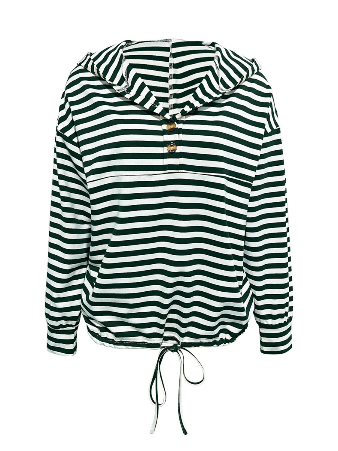 Eliana | Striped drawstring hoodie with long sleeves