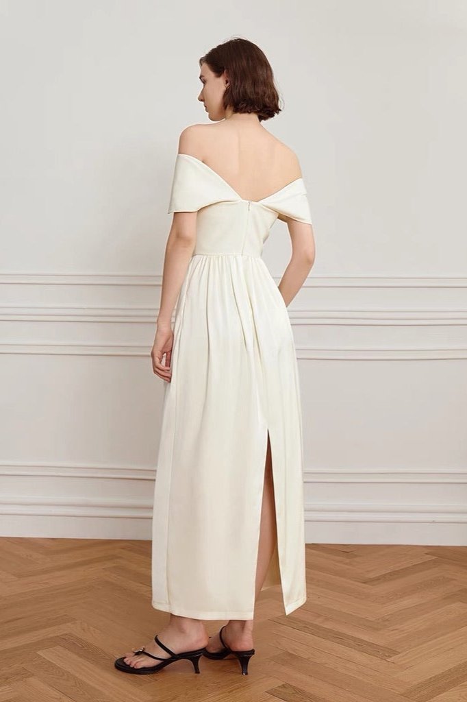 Karla® | Off-The-Shoulder Curve Maxi Dress In Cream