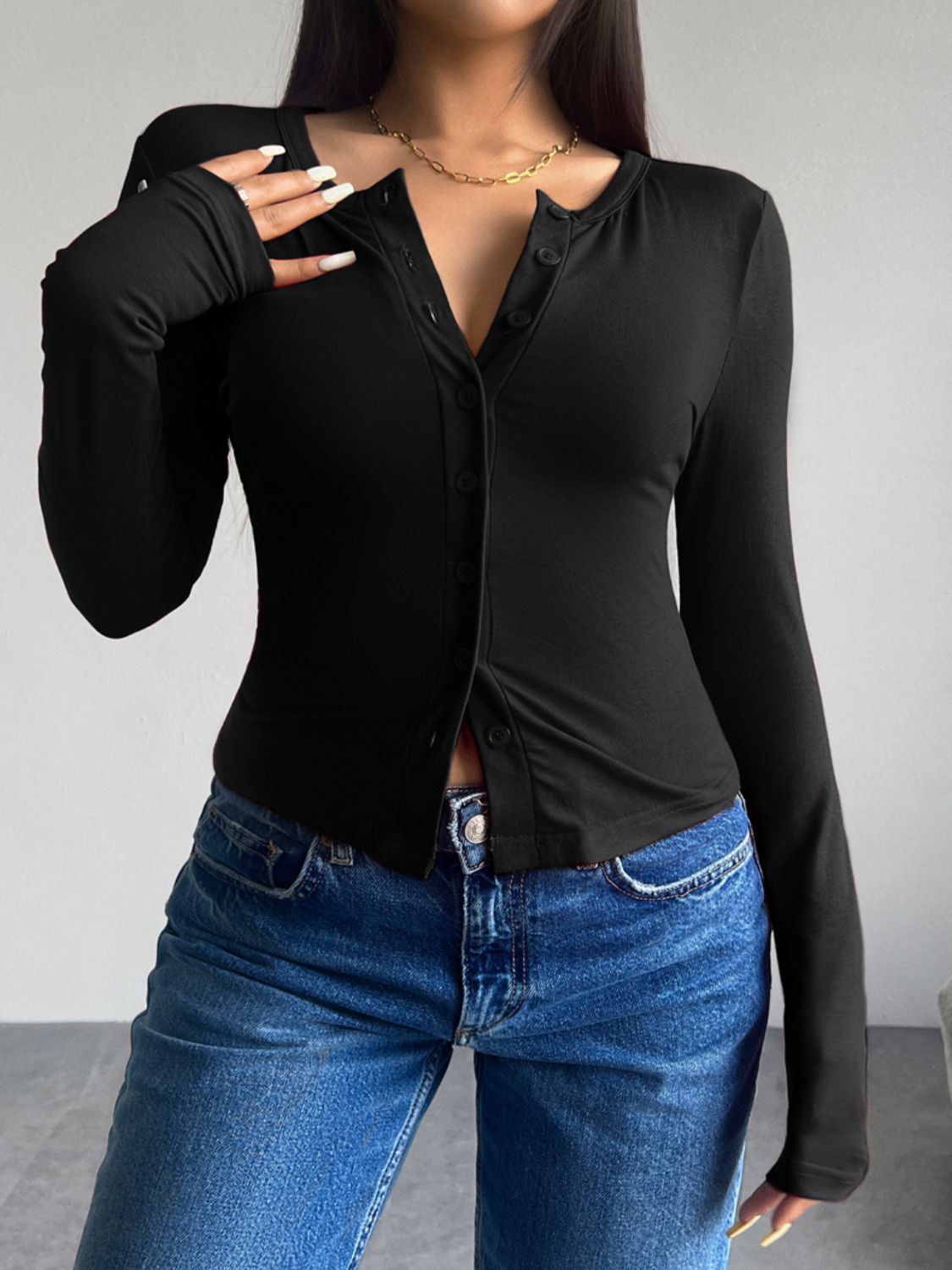 Josefa | Long sleeve t-shirt with buttons