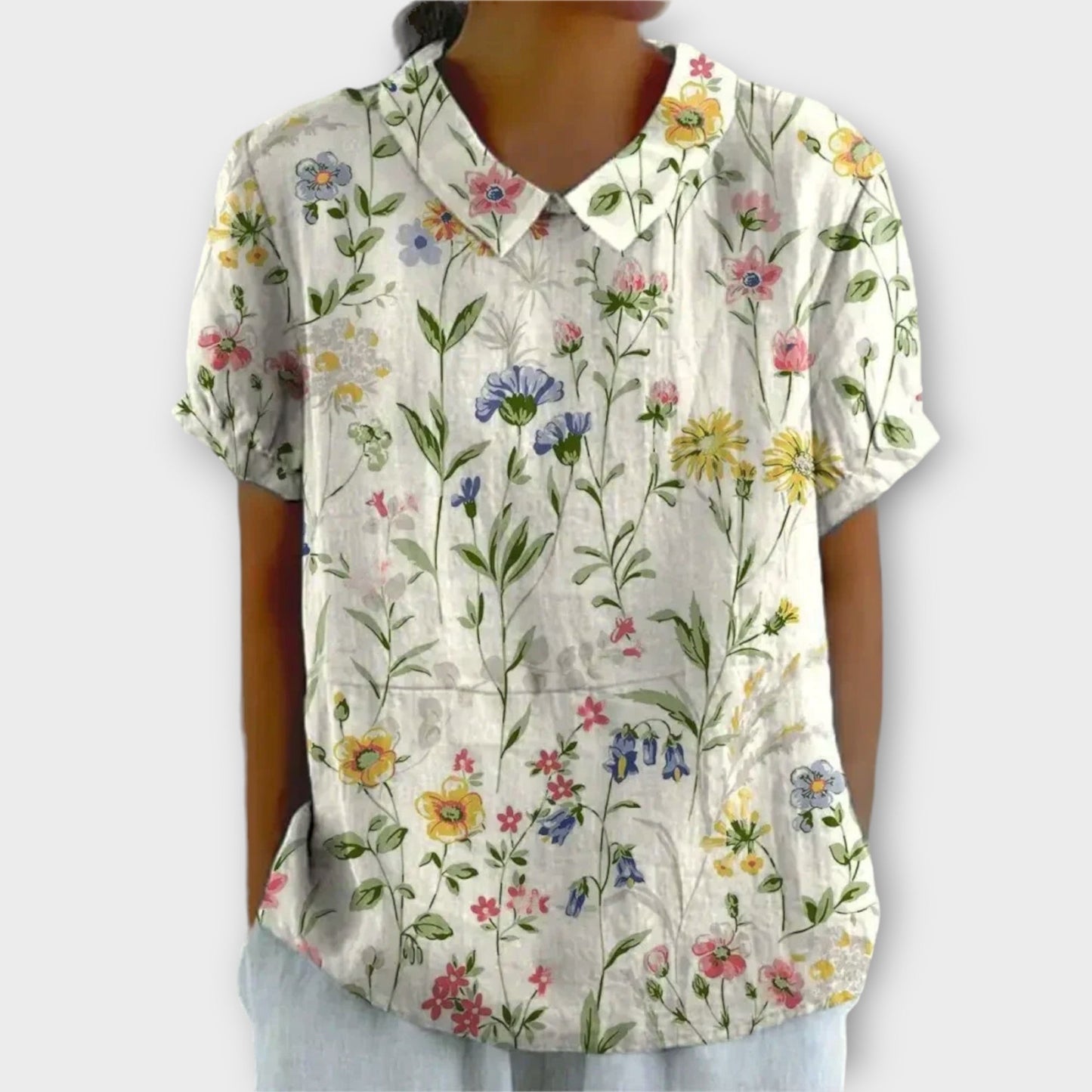 Stella® | Floral Cotton And Linen Blouse