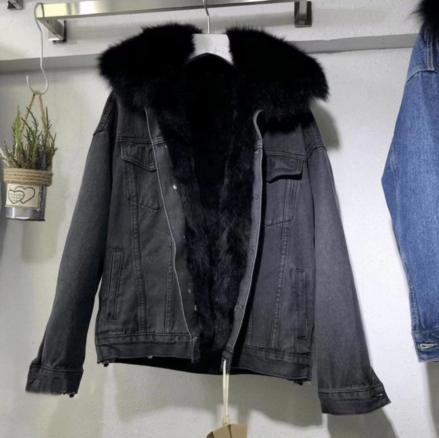 Danielle® | Denim coat, fluffy cotton jacket