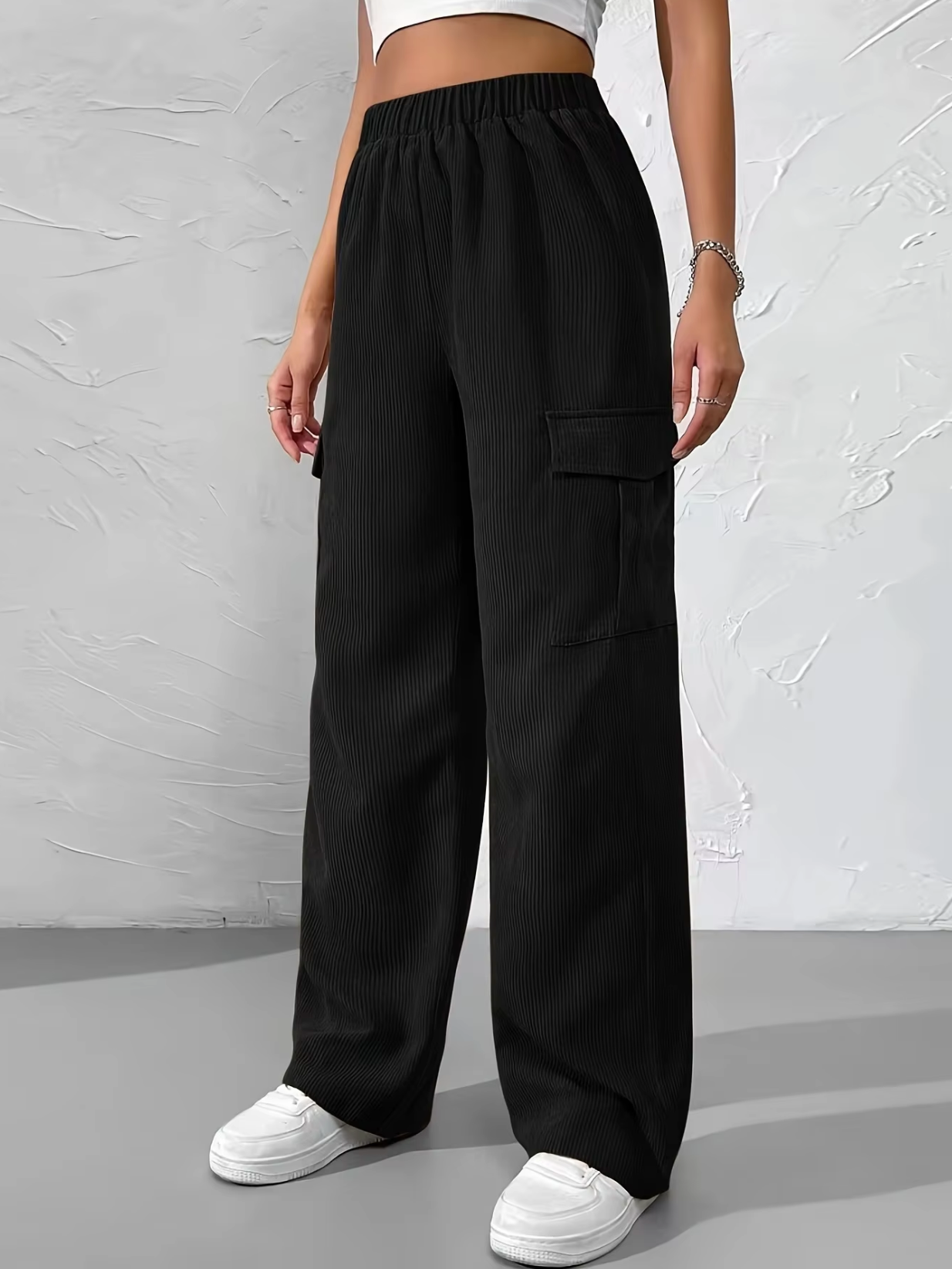 Pilar | Wide-leg corduroy cargo pants