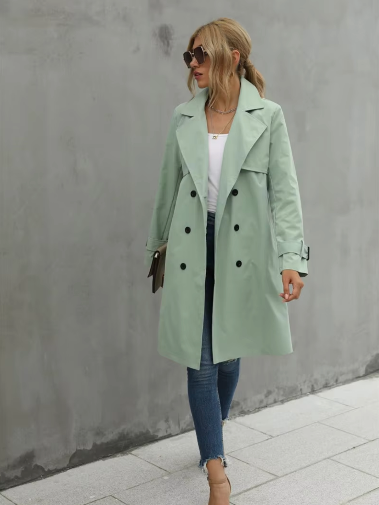 Geraldine | Casual long sleeve trench coat