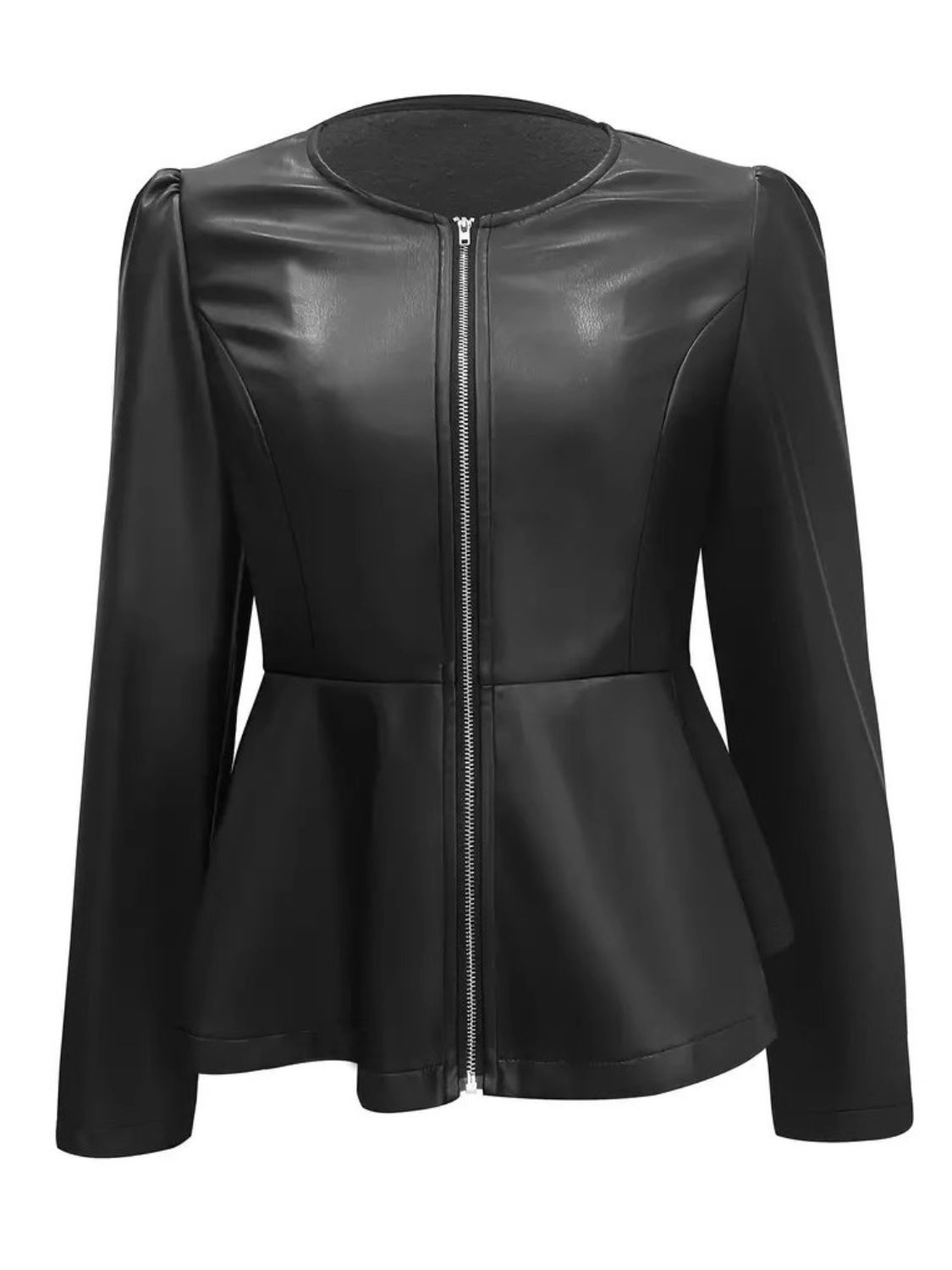 Glenda | Long sleeve jacket with peplum zip fastening