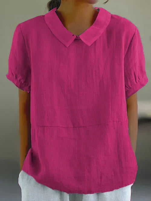 Fernanda® | Top in cotton and lin de couleur union