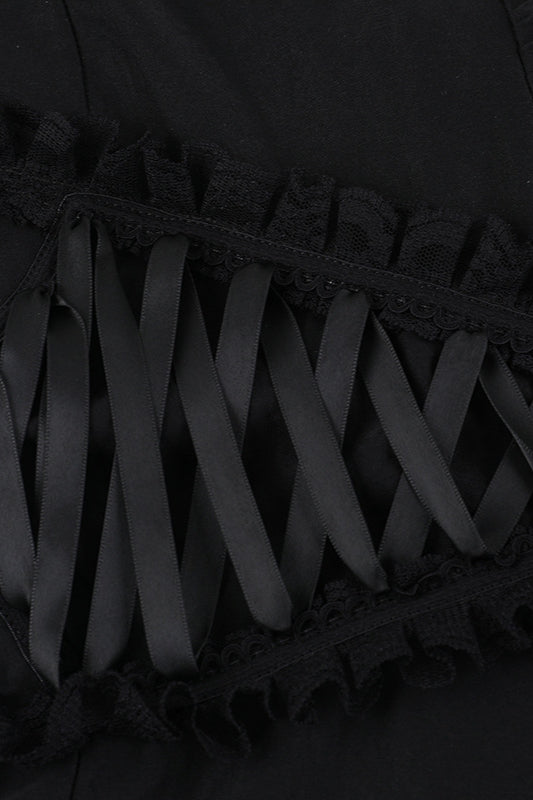 Sexy Cross Halter Strap Gothic Dress