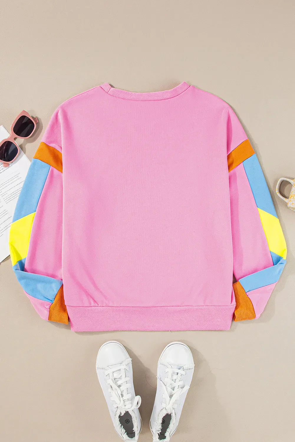 Giulia | Contrast color football long sleeve sweatshirt