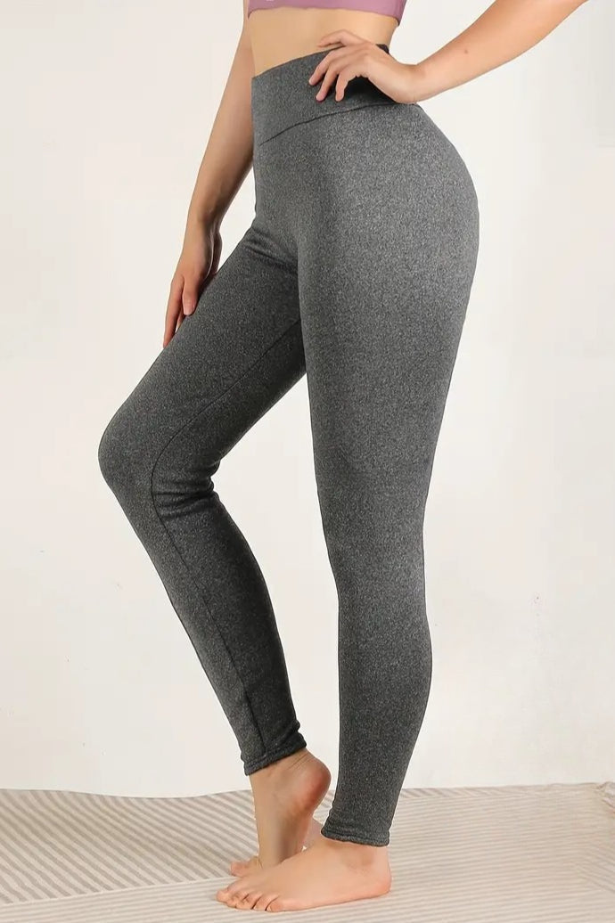 High-Waisted Fleece Lined Pebbled Thermal Leggings