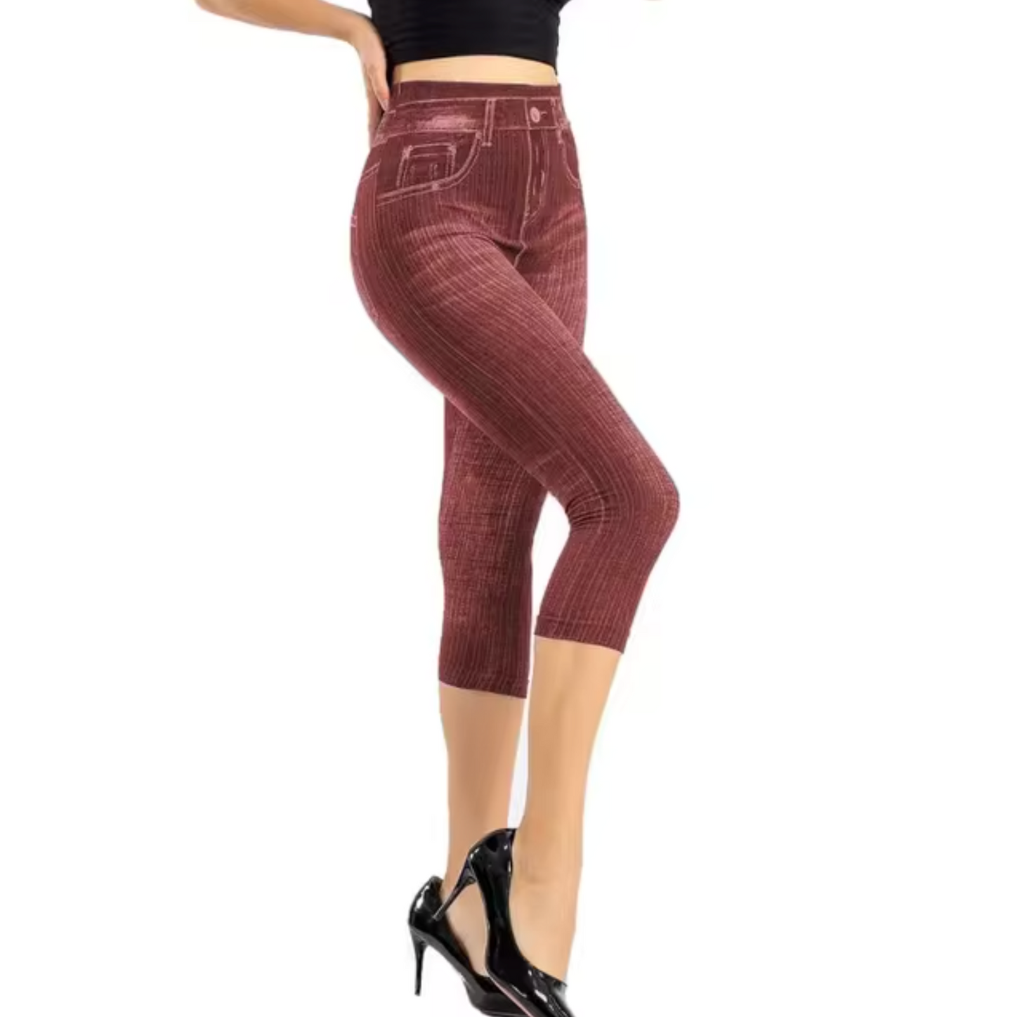 Kate® | High-Waisted Denim Print Leggings