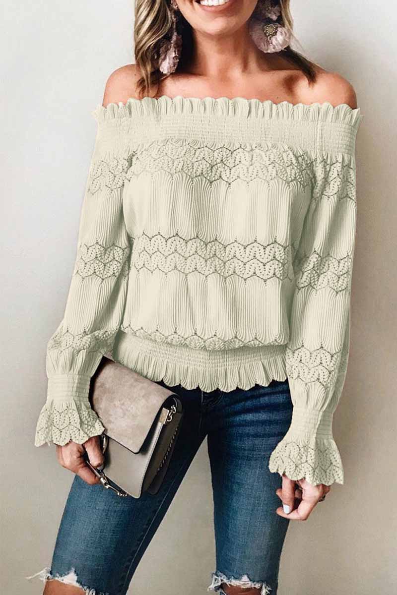 Tania® | Elegant Long-Sleeved Off-The-Shoulder Blouse