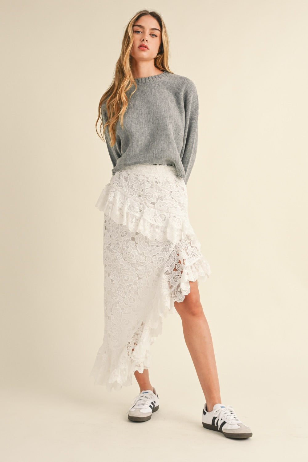 Marina | Short crew neck sweater with dolman sleeves from Mable