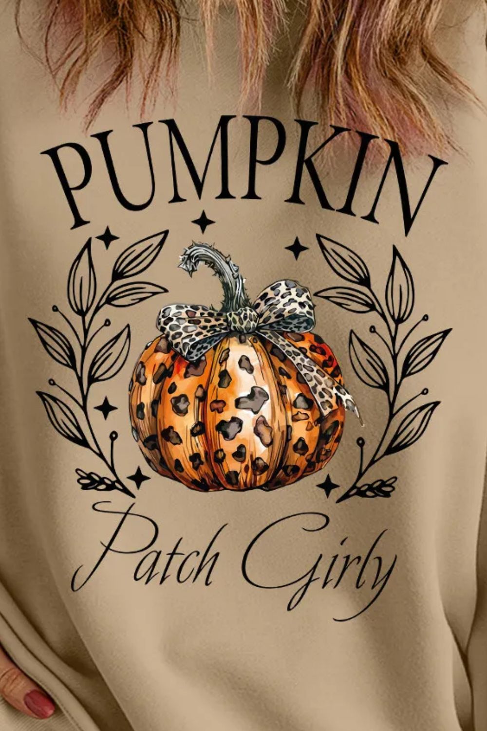 Bettina | Plus size long sleeve pumpkin graphic sweatshirt
